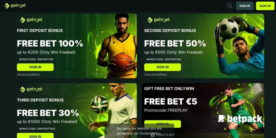 BetnJet Sport Bonuses Overview