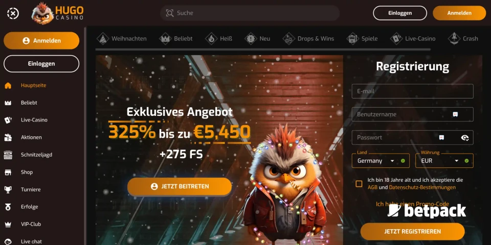 Hugo Casino Übersicht