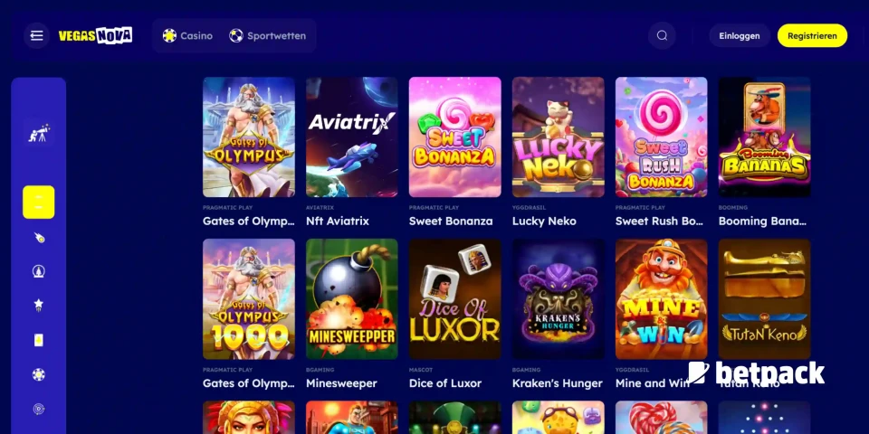 Vegas Nova Slots Übersicht