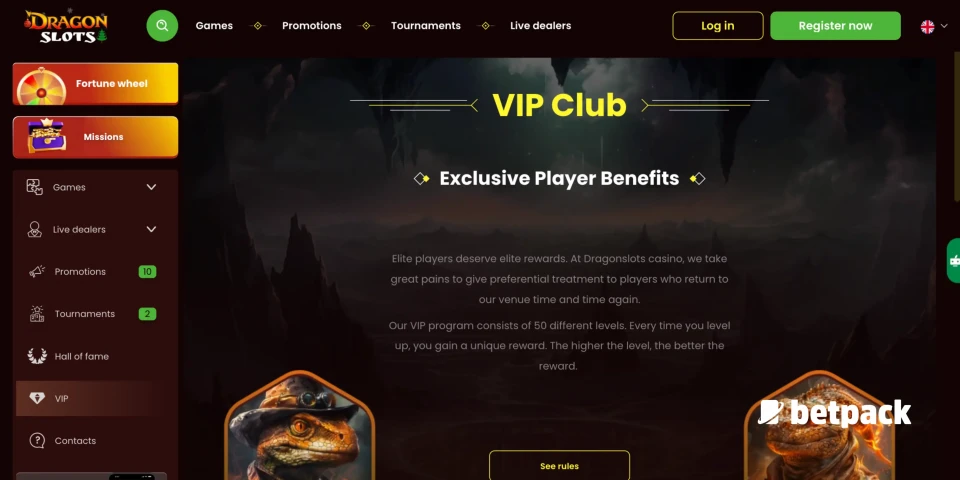 Dragonslots Casino VIP Club Overview