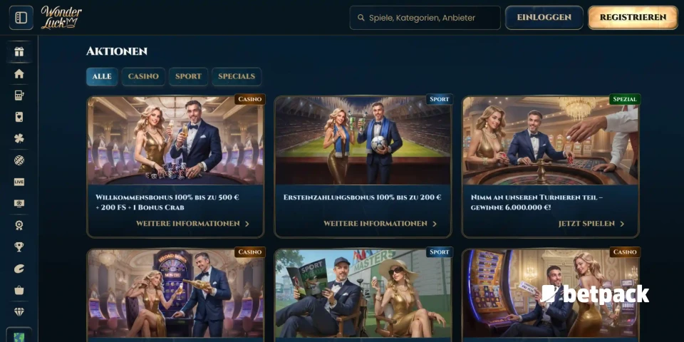 Wonderluck Casino Bonus Übersicht