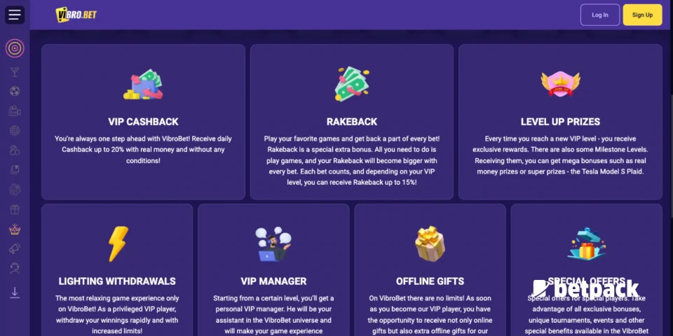Vibrobet Casino VIP Club Overview