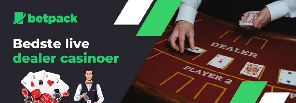 Banner for live casinoer i Danmark med ægte dealere og spil i realtid.