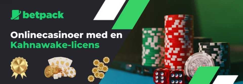 Banner for Kahnawake-licenserede casinoer med sikre spil og attraktive bonusser.