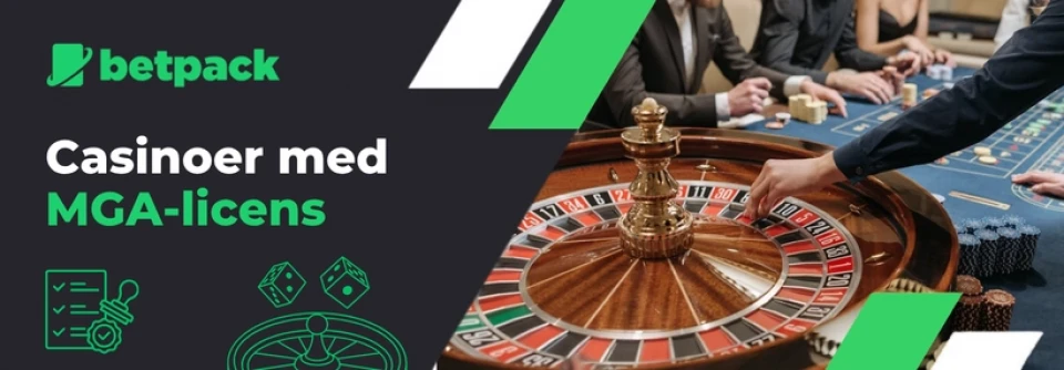 MGA-licenserede casinoer med sikre spil og pålidelige vilkår.