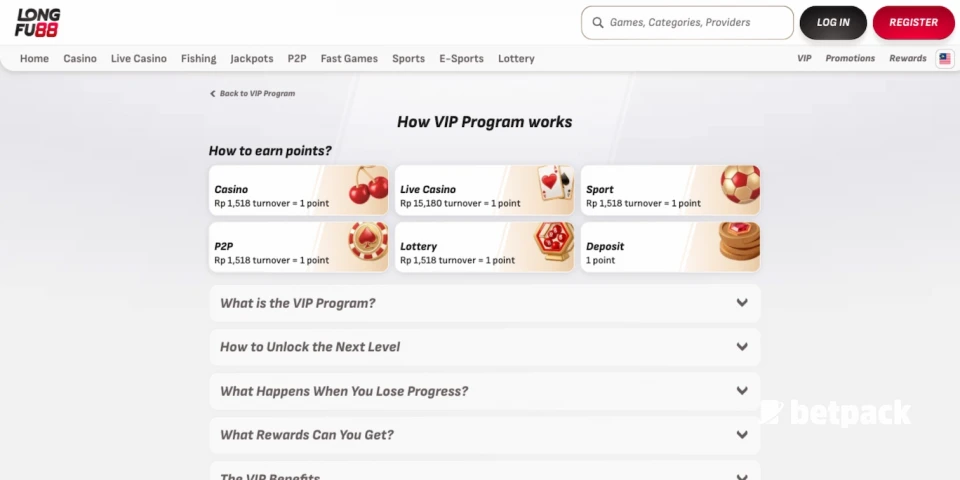 Longfu88 Casino How VIP Program works Overview
