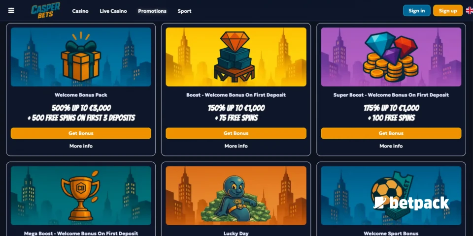 Casperbets Casino Bonus Overview
