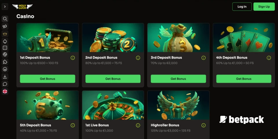 Holyluck Casino Bonus Overview