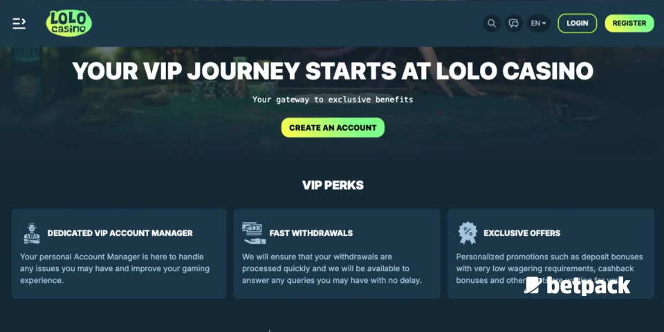 Lolo Casino VIP Overview