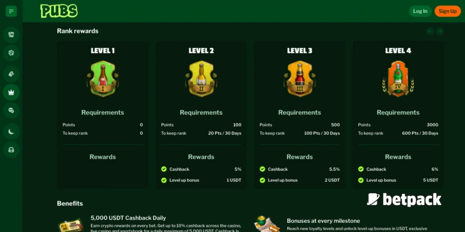 Pubs Casino Loyalty Program Overview