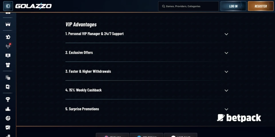 Golazzo Casino VIP Overview