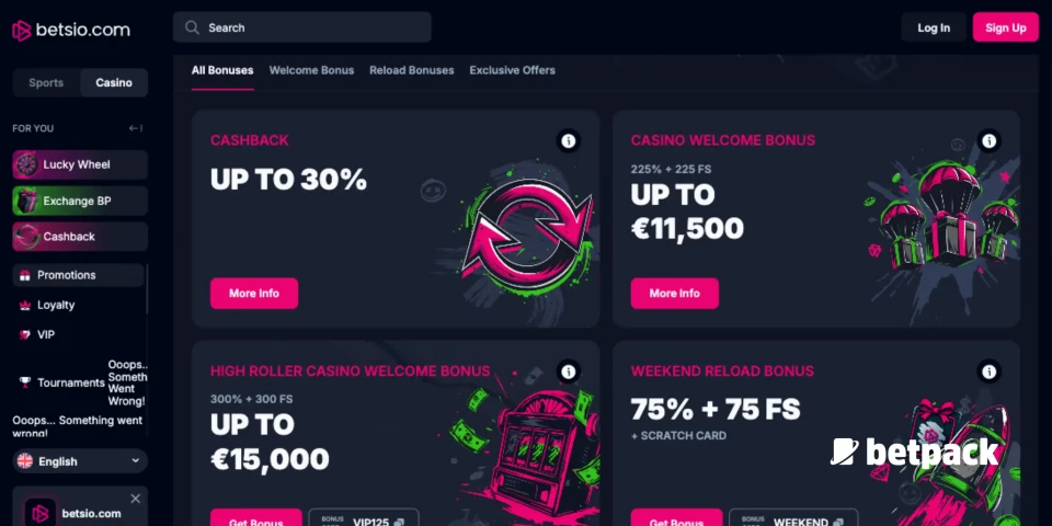 Betsio Casino Bonus Overview
