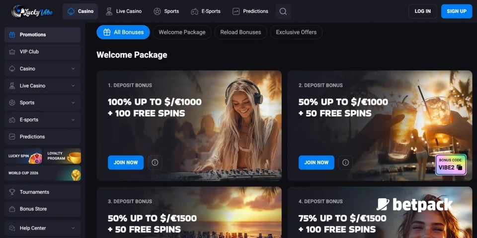 Luckyvibe Casino Bonus Overview