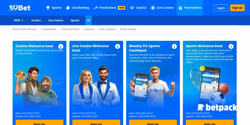 30Bet Casino Bonus Overview