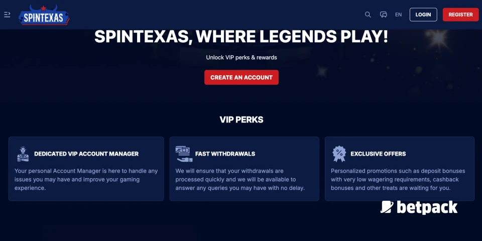 SpinTexas Casino VIP Club Overview