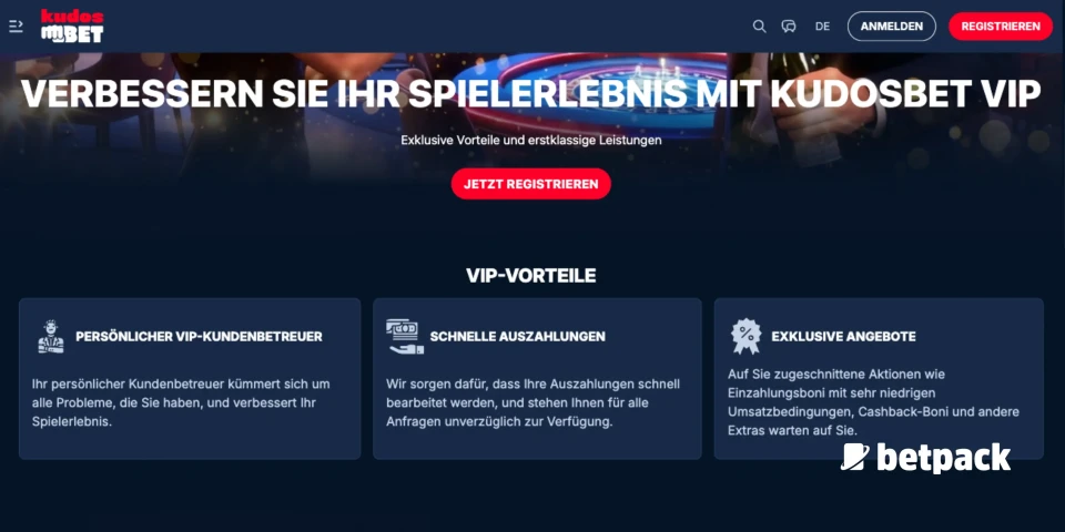 Kudosbet Casino VIP Club Überblick