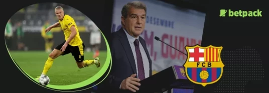 Joan Laporta claims Barca are out of Haaland race